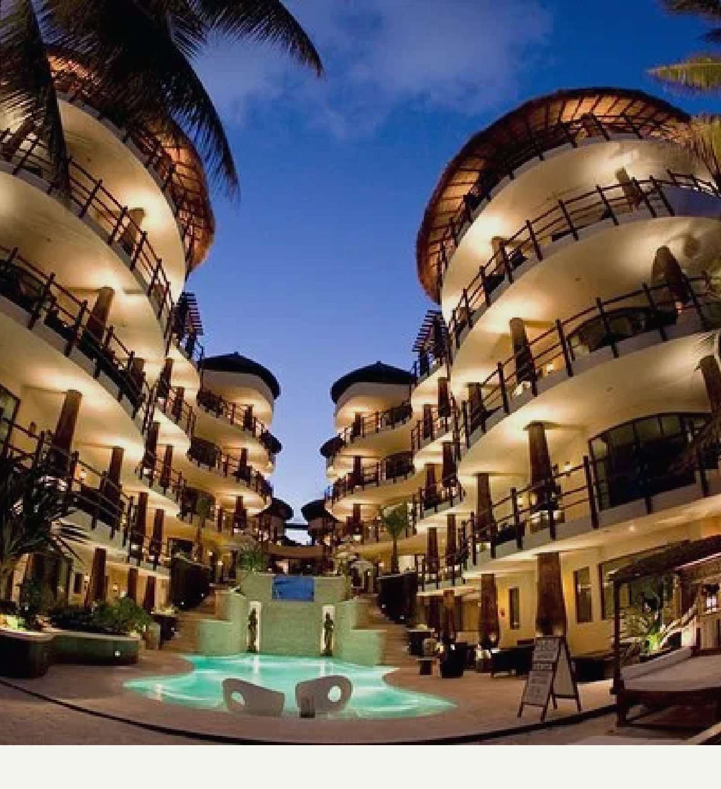 ALUX 33 — Pool courtyard at night